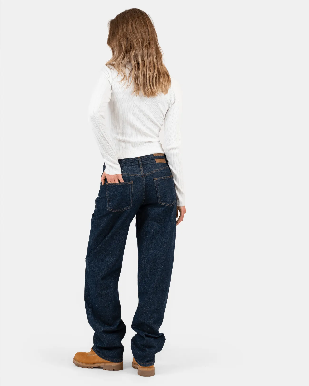 Buttoned Langærmet Top Hvid