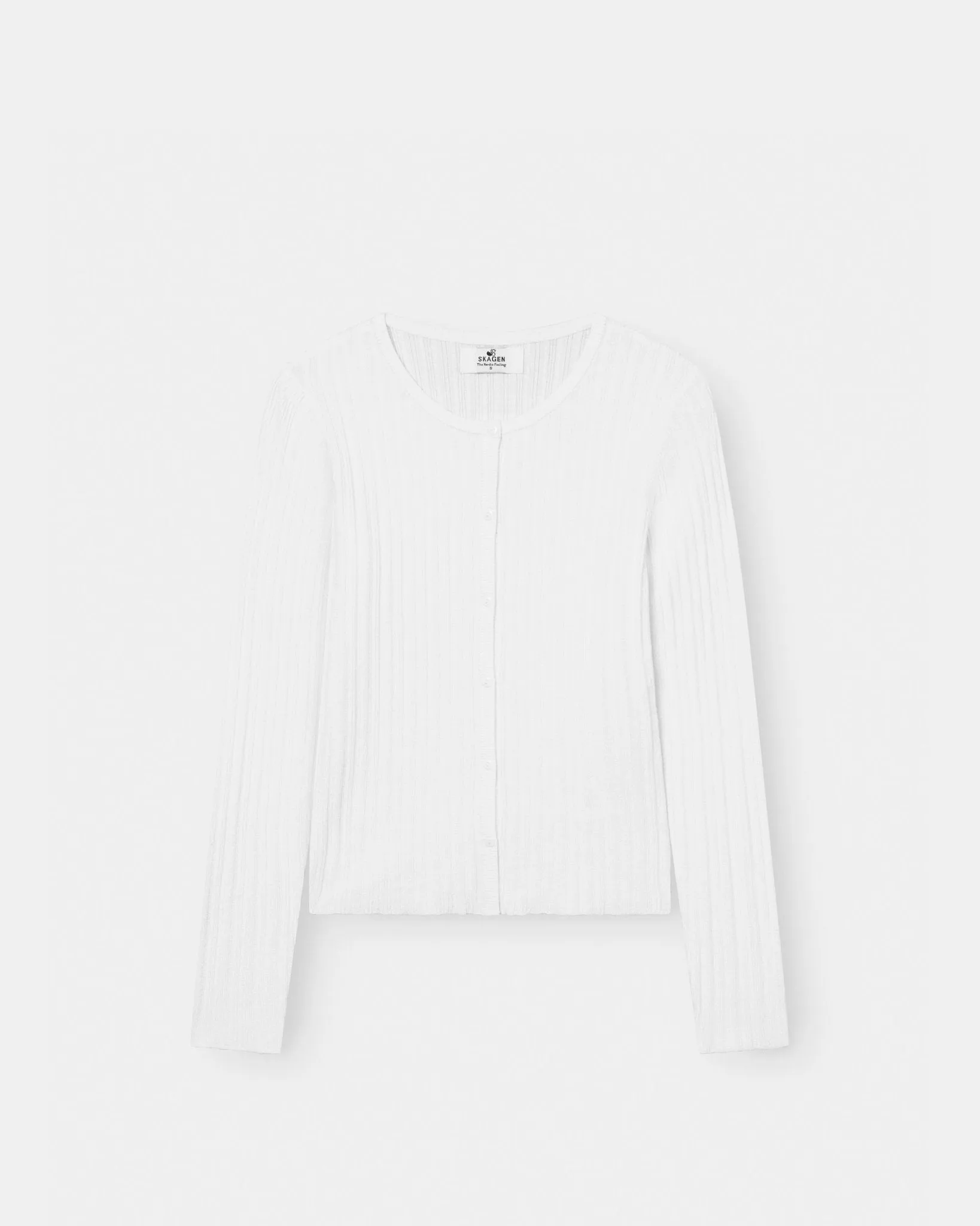 Buttoned Langærmet Top Hvid