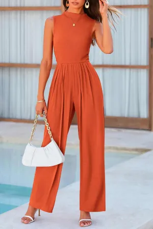 Chic sleeveless wide leg jumpsuit