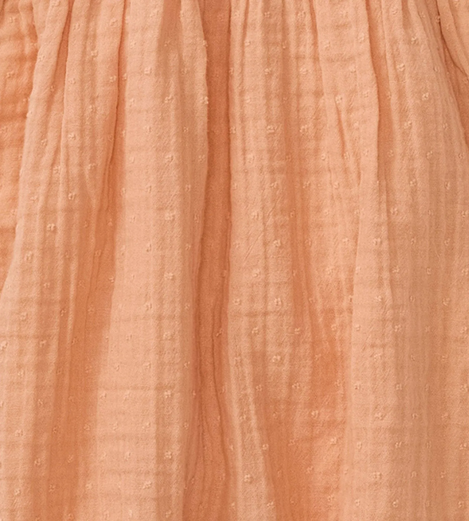 Dotted Muslin Jumpsuit: Peach Puff / 6-9 Months