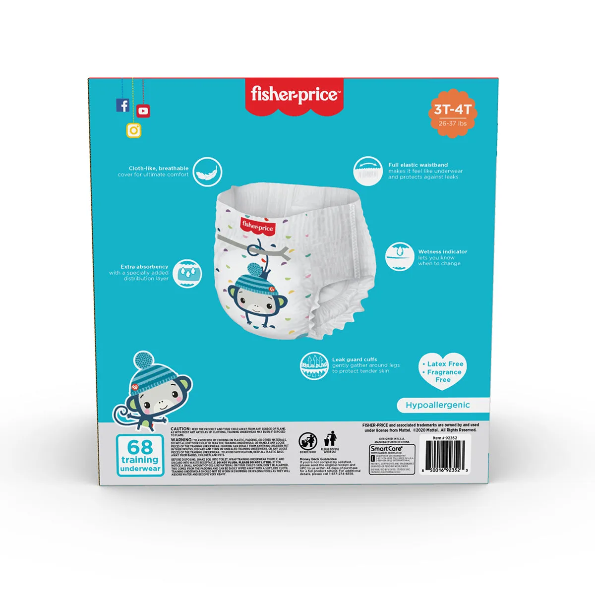 Fisher-Price Training Pants | 3T4T Boys - 68 Counts