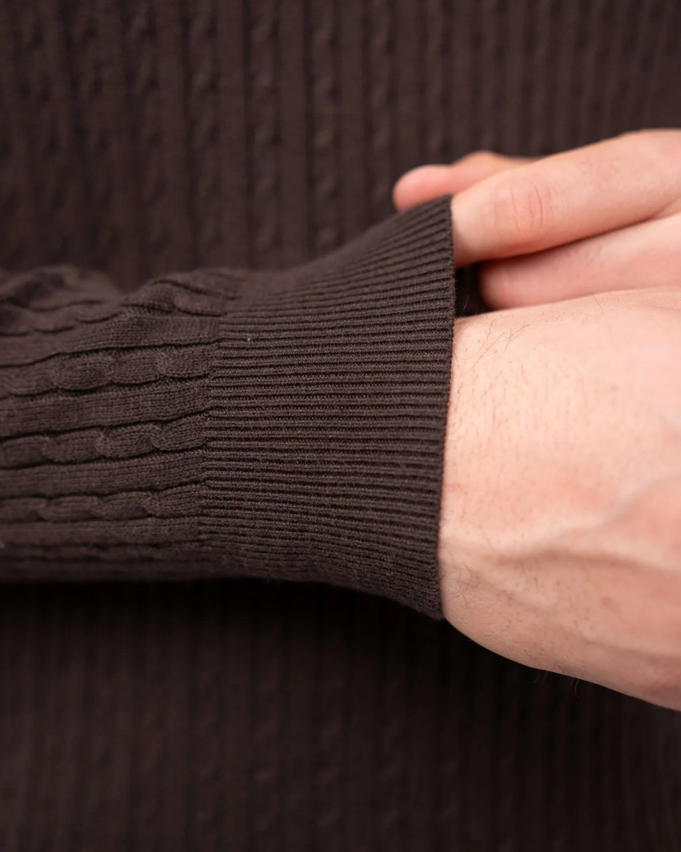 Half Zip Strik Brun