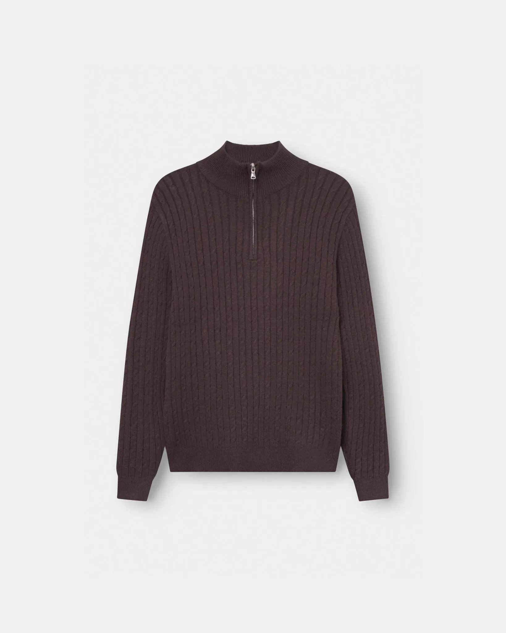 Half Zip Strik Brun