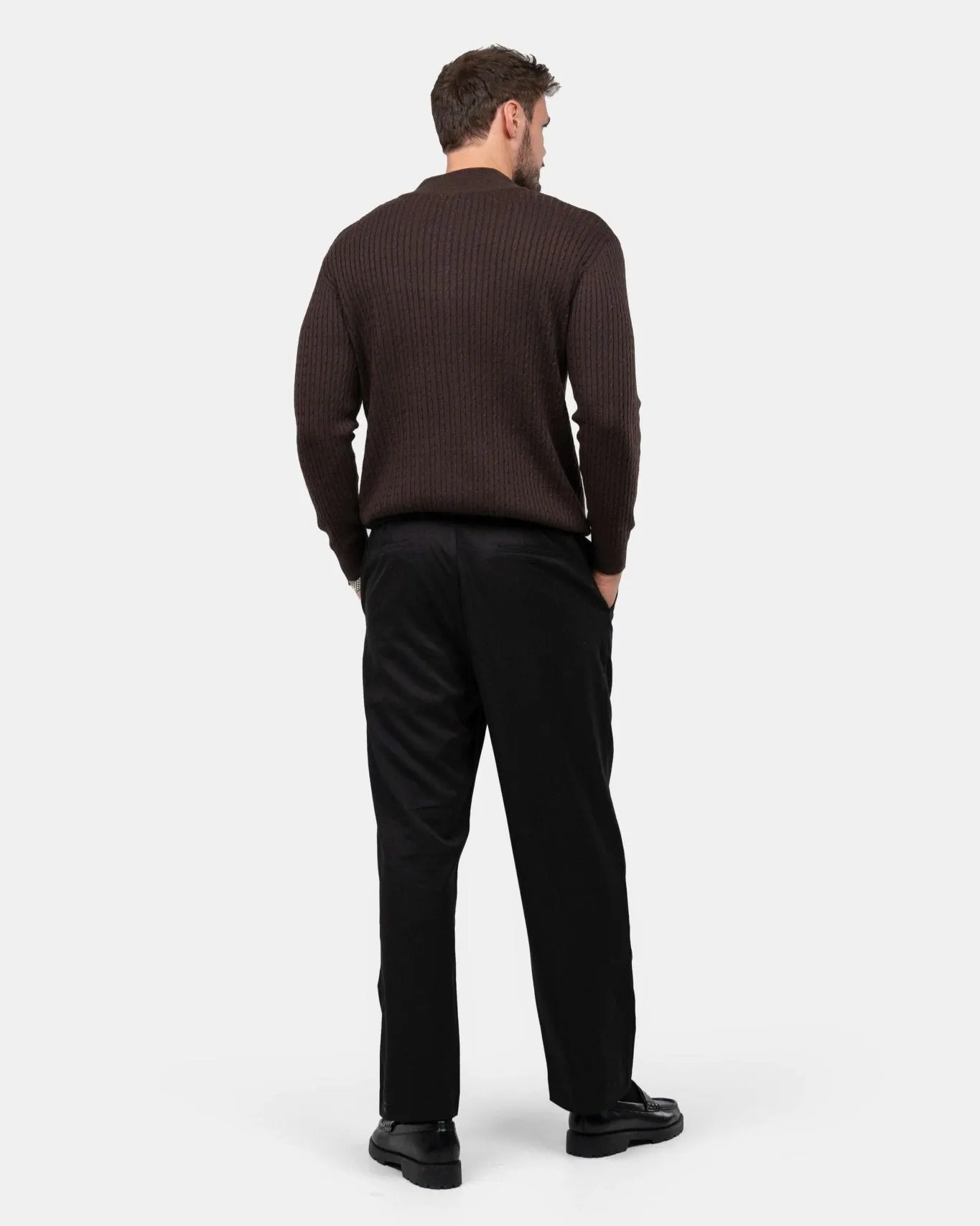 Half Zip Strik Brun