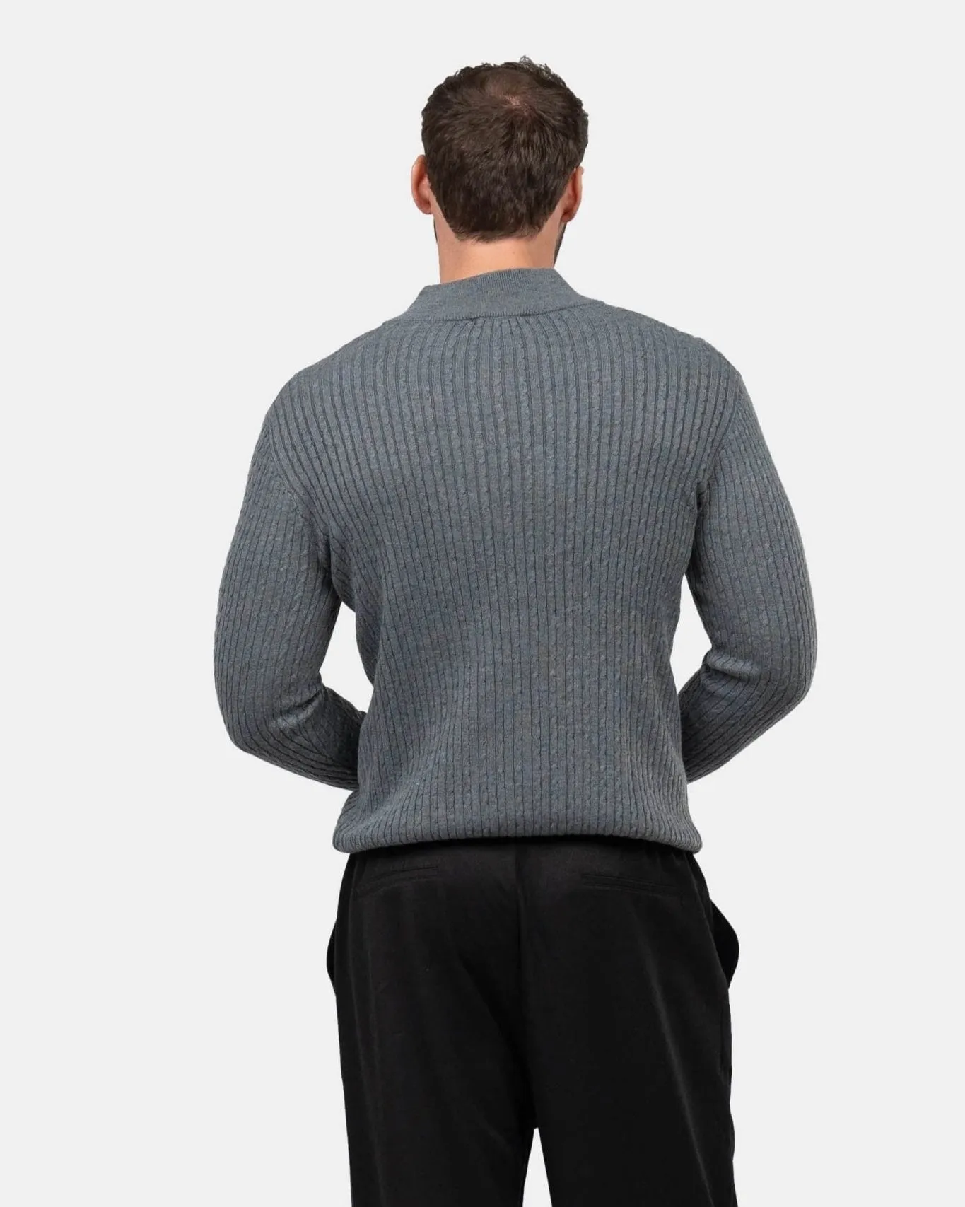Half Zip Strik Grå