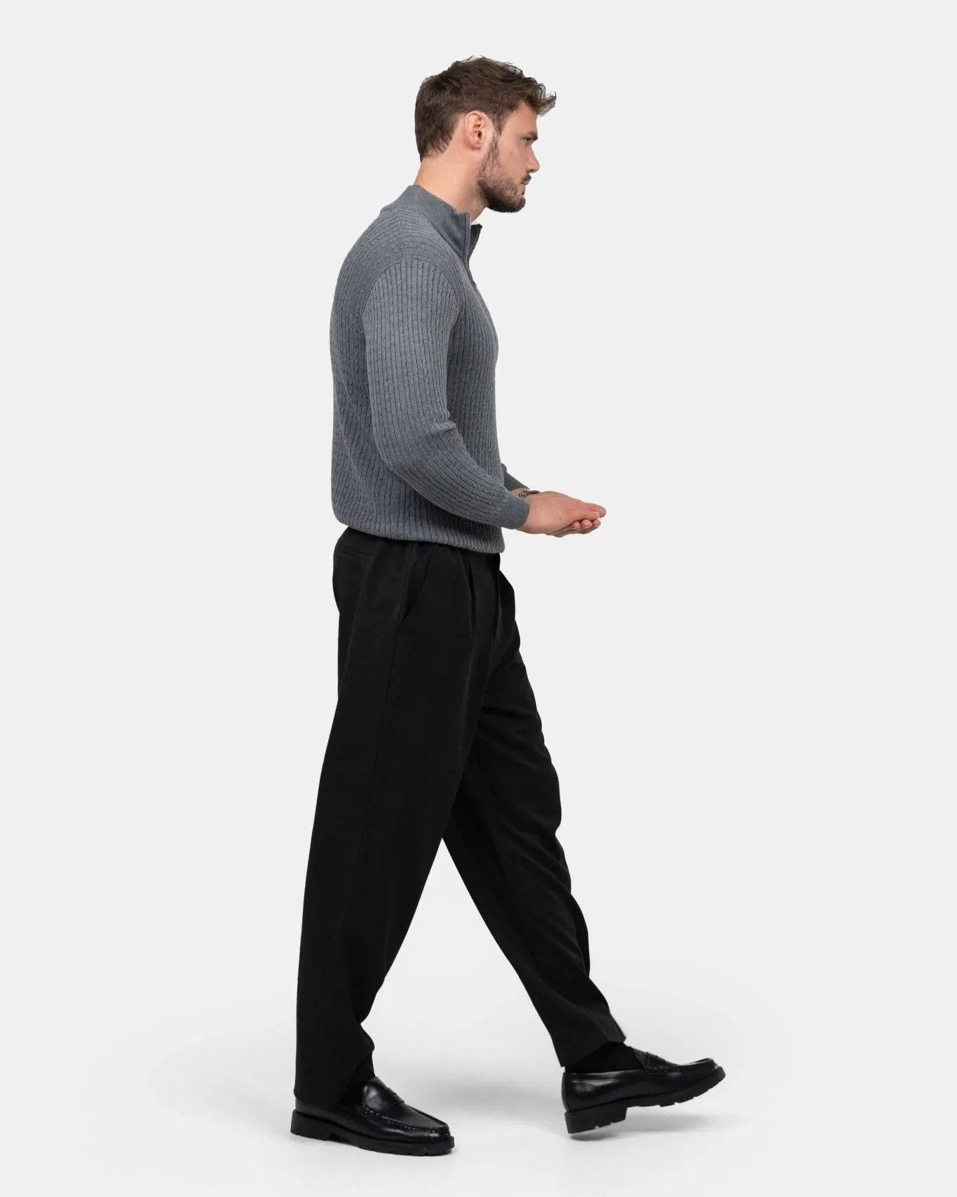 Half Zip Strik Grå