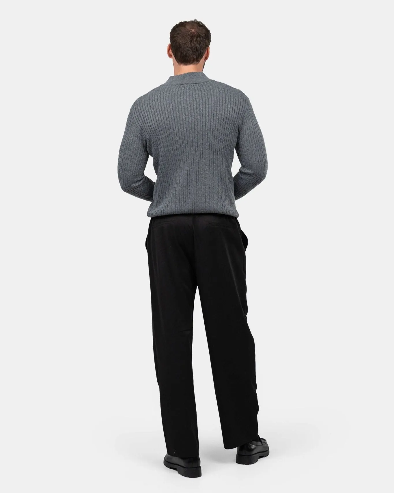 Half Zip Strik Grå