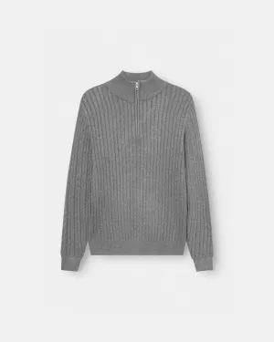 Half Zip Strik Grå