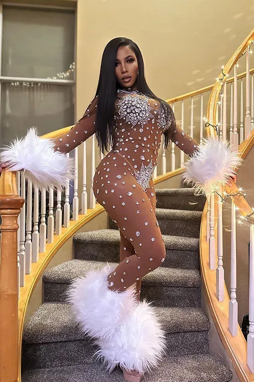 Icey Heart Diamante Bodysuit