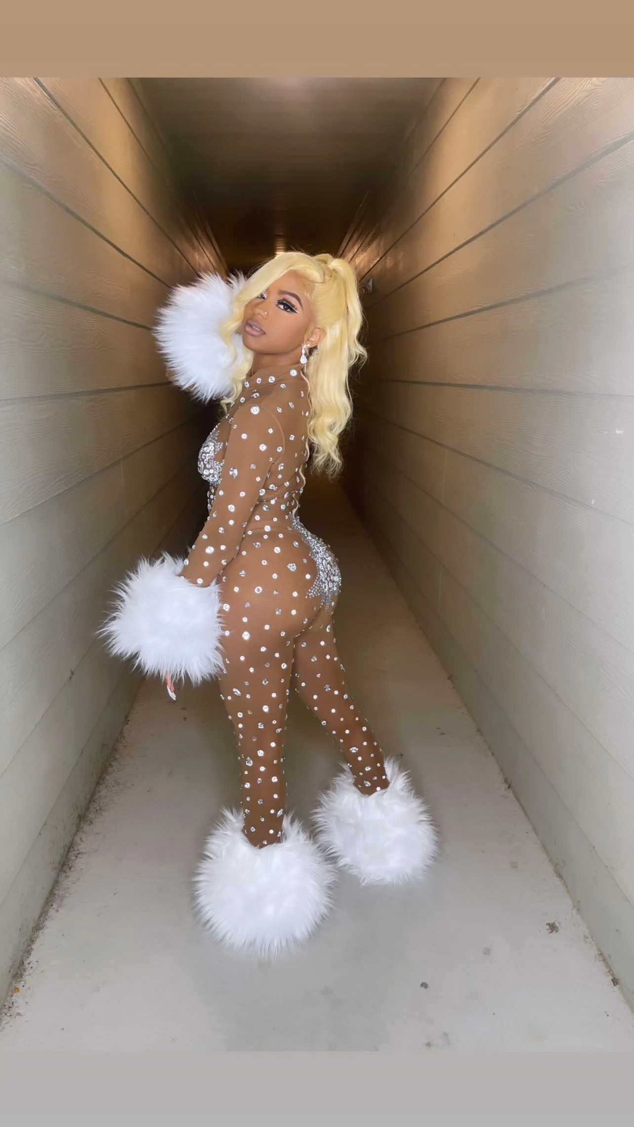 Icey Heart Diamante Bodysuit