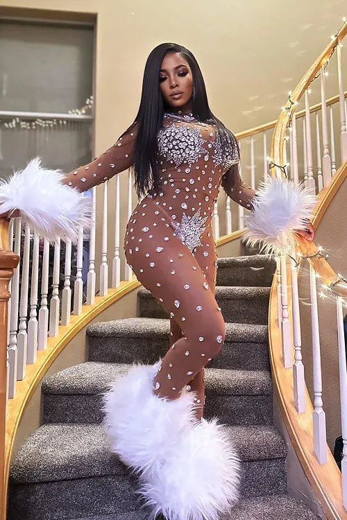 Icey Heart Diamante Bodysuit