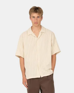 Kortærmet Strikskjorte Beige