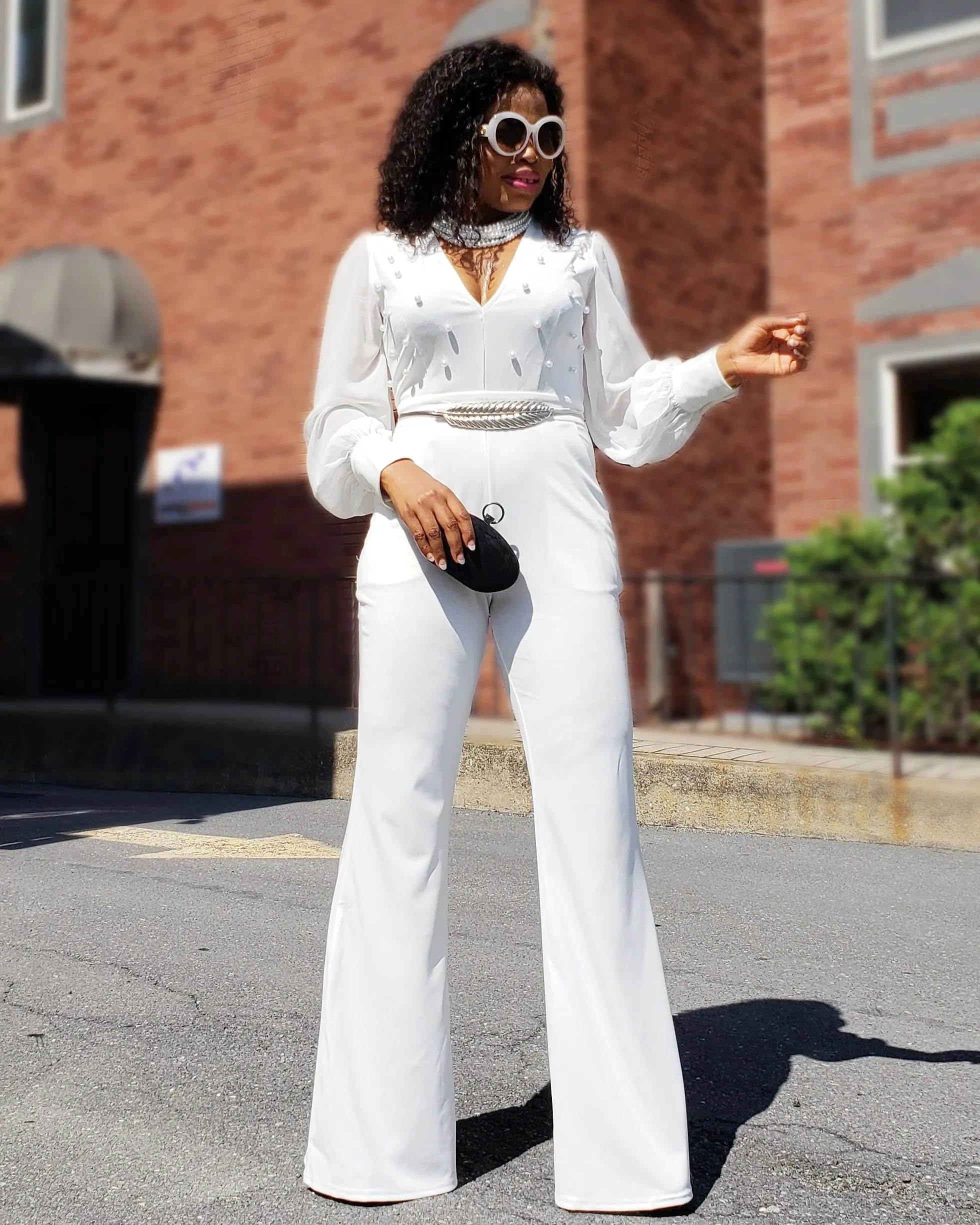 Ruby Pearl Embellished Jumpsuit