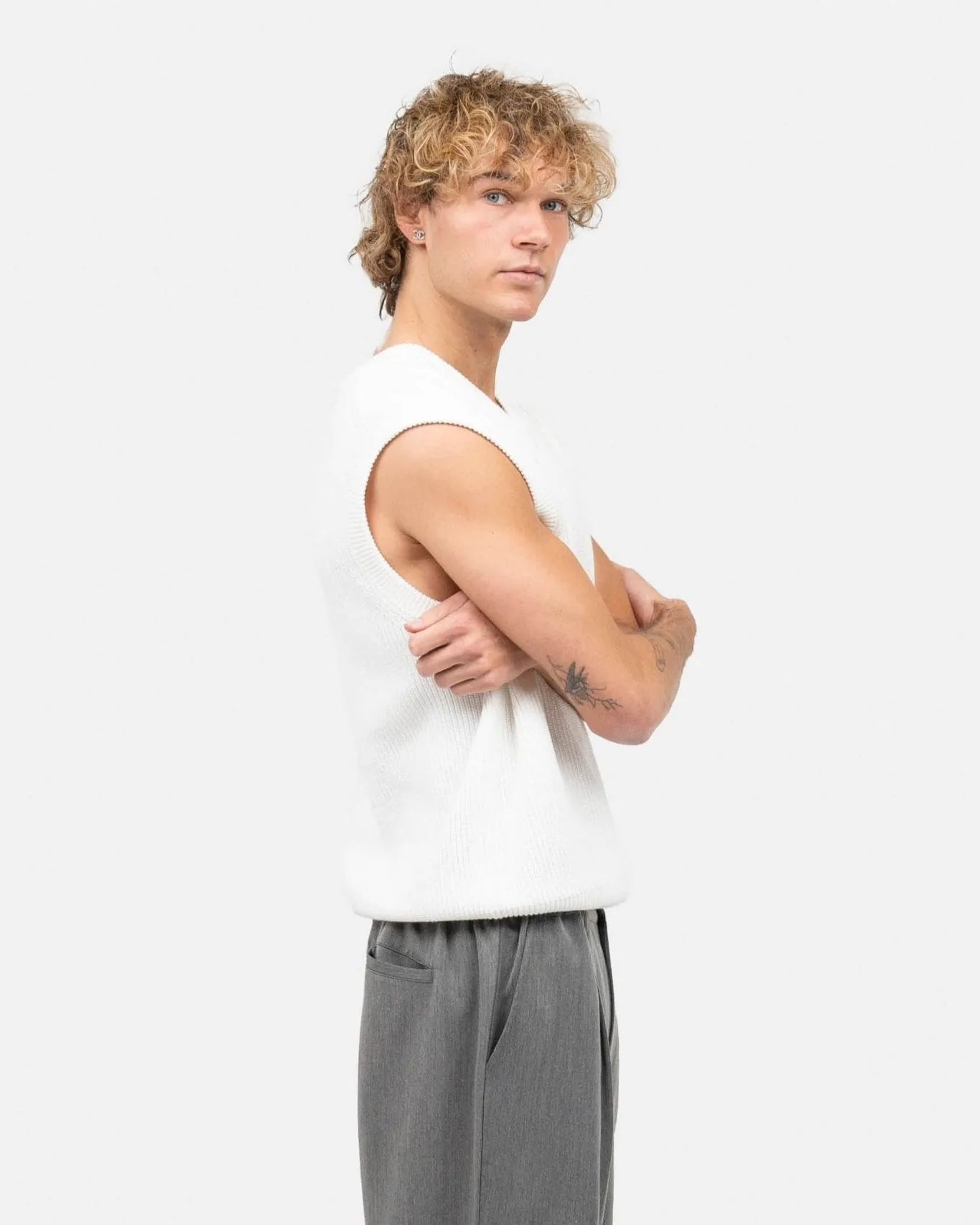 Strikvest Hvid
