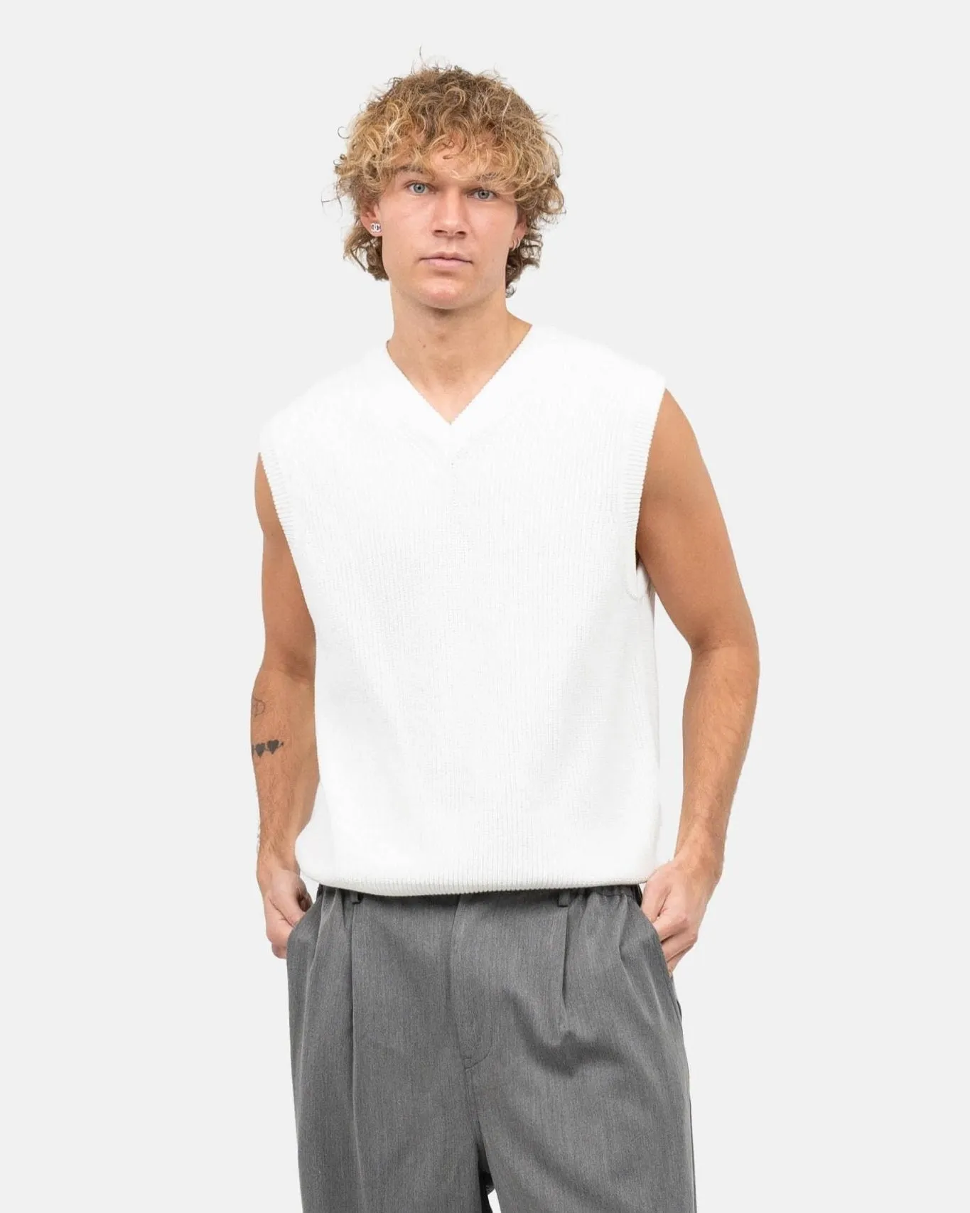 Strikvest Hvid