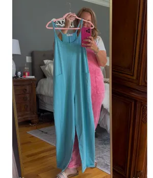 Teal Heathered Jumpsuit