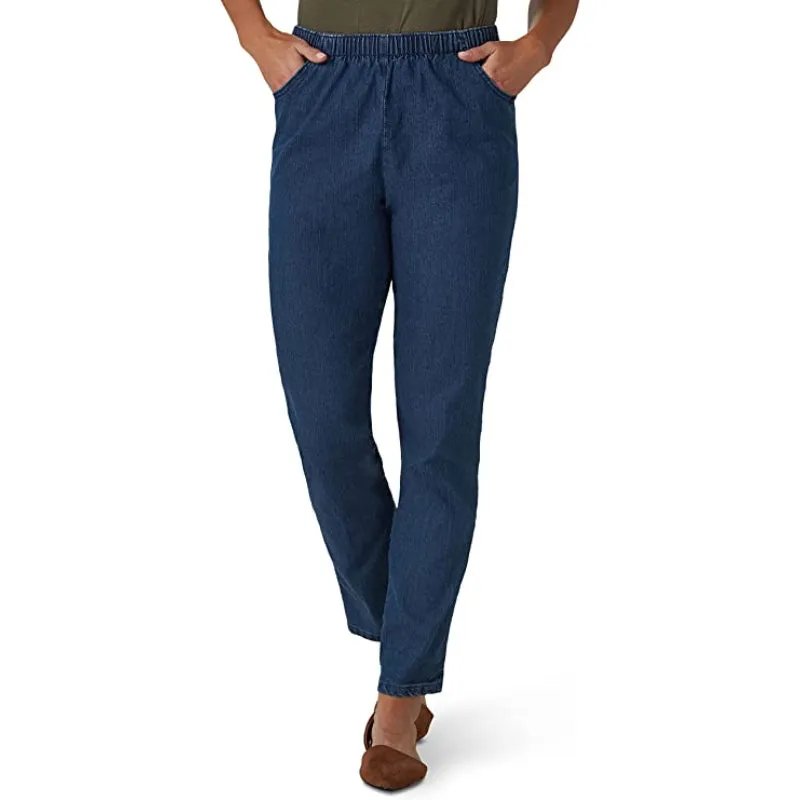 Women Stretch Elastic Waist Pull-On Pant